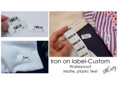 Iron-on Clothing label, print onto white label, 25mm, 25 labels